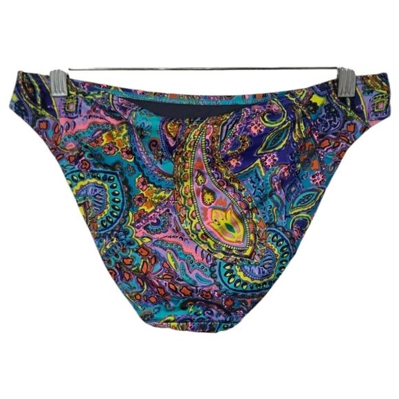 Victoria's Secret Swimwear Bikini Brief Bottom Moderate Coverage Paisley Print M - Picture 6 of 8